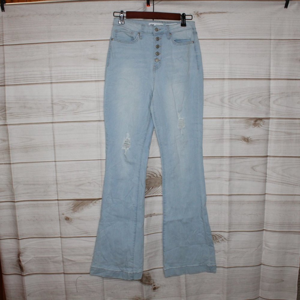 YMI Size 29 High-rise Denim Collection Flare Women's Blue Jeans